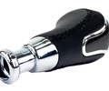 Ручка КПП Sal-Man с пыльником, черной прострочкой и рамкой Хром в стиле Весты для Лада Приора 2 с тросовым приводом КПП_18