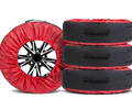 Черно-красные широкие чехлы AutoFlex для хранения автомобильных колес размером от 15 до 20 дюймов _0