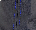 Ручка КПП Sal-Man с пыльником, синей прострочкой и рамкой Хром в стиле Весты для Лада Приора 2 с тросовым приводом КПП_13