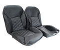 Обивка сидений (не чехлы) экокожа гладкая с цветной строчкой Соты под цельный задний ряд сидений для Лада Гранта FL в комплектациях Standard, Classic, Comfort_12