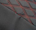 Обивка сидений (не чехлы) черная ткань, центр из ткани на подкладке 10мм с цветной строчкой Ромб, Квадрат для ВАЗ 2111, 2112_0