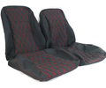 Обивка сидений (не чехлы) черная ткань, центр из ткани на подкладке 10мм с цветной строчкой Ромб, Квадрат для ВАЗ 2111, 2112_10