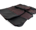 Обивка сидений (не чехлы) черная ткань, центр из ткани на подкладке 10мм с цветной строчкой Ромб, Квадрат для ВАЗ 2111, 2112_11