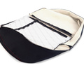 Обивка сидений (не чехлы) черная ткань, центр из ткани на подкладке 10мм с цветной строчкой Ромб, Квадрат для ВАЗ 2111, 2112_14