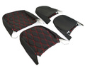 Обивка сидений (не чехлы) черная ткань, центр из ткани на подкладке 10мм с цветной строчкой Ромб, Квадрат для ВАЗ 2111, 2112_12