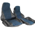 Обивка сидений (не чехлы) экокожа с алькантарой (цветная строчка Ромб, Квадрат) для ВАЗ 2107_8