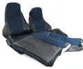Обивка сидений (не чехлы) экокожа с алькантарой (цветная строчка Ромб, Квадрат) для ВАЗ 2107_7