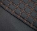 Обивка сидений (не чехлы) черная ткань, центр из ткани на подкладке 10мм с цветной строчкой Ромб, Квадрат для Лада Ларгус 5 мест_0