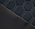 Обивка сидений (не чехлы) экокожа с алькантарой (цветная строчка Соты) под цельный задний ряд сидений для Лада Гранта FL в комплектациях Standard, Classic, Comfort_0