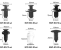 Набор пластиковых клипс (6 видов) обшивки салона, багажника и бампера со съемниками_15