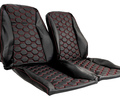 Обивка сидений (не чехлы) экокожа гладкая с цветной строчкой Соты для ВАЗ 2110_17