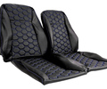 Обивка сидений (не чехлы) экокожа гладкая с цветной строчкой Соты для ВАЗ 2110_14