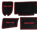 Комплект ковриков панели приборов и консоли Super Auto с красными надписями и окантовкой для ВАЗ 2113-2115_9