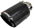 Круглая насадка глушителя Akrapovic открытого типа из нержавеющей стали со скосом и накладкой лаковый карбон_0