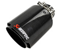 Круглая насадка глушителя Akrapovic открытого типа из нержавеющей стали со скосом и накладкой лаковый карбон_7