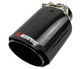 Круглая насадка глушителя Akrapovic открытого типа из нержавеющей стали со скосом и накладкой лаковый карбон_8