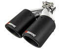 Раздвоенная насадка глушителя Akrapovic открытого типа из нержавеющей стали со скосом и накладками матовый карбон_6