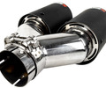 Раздвоенная насадка глушителя Akrapovic открытого типа из нержавеющей стали со скосом и накладками матовый карбон_8