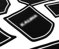 Комплект силиконовых черно-белых ковриков панели приборов и консоли для Лада Калина_10