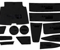 Комплект силиконовых черных ковриков панели приборов и консоли для Лада Калина 2_7