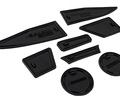 Комплект силиконовых черных ковриков панели приборов и консоли для Лада Калина 2_9