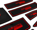 Комплект черно-красных силиконовых ковриков панели приборов и консоли нового образца для Лада Гранта FL_6