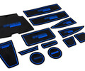 Комплект черно-синих силиконовых ковриков панели приборов и консоли нового образца для Лада Гранта FL_0