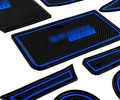 Комплект черно-синих силиконовых ковриков панели приборов и консоли нового образца для Лада Гранта FL_8