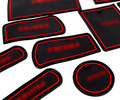 Комплект силиконовых черно-красных ковриков панели приборов и консоли для Лада Приора 1 (2007-2012)_7