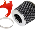 Воздушный фильтр нулевого сопротивления MR под карбон с красным кронштейном Sal-Man для 8 кл ВАЗ 2108-21099, 2110-2112, 2113-2115, Лада Гранта, Гранта FL, Калина, Калина 2, Приора_0