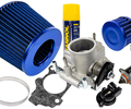 Комплект системы впуска MR нулевого сопротивления Синий (воздушный фильтр, фильтр картерных газов, масляная пропитка, дроссельная заслонка 56мм, прокладка, датчик положения заслонки, РХХ) для ВАЗ 2101-2107, 2108-21099, 2110-2112, 2113-2115, Лада Приора, Калина, Гранта_0