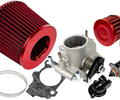 Комплект системы впуска MR нулевого сопротивления Красный (воздушный фильтр, фильтр картерных газов, масляная пропитка, дроссельная заслонка 46мм, прокладка, датчик положения заслонки, РХХ) для ВАЗ 2101-2107, 2108-21099, 2110-2112, 2113-2115, Лада Приора, Калина, Гранта_0