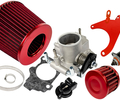 Комплект системы впуска MR нулевого сопротивления Красный (воздушный фильтр, фильтр картерных газов, красный кронштейн, дроссельная заслонка 52мм, прокладка, датчик положения заслонки, РХХ) для 8 кл ВАЗ 2108-21099, 2110-2112, 2113-2115, Лада Приора, Калина, Гранта_0