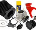 Комплект системы впуска MR нулевого сопротивления Черный (воздушный фильтр, фильтр картерных газов, красный кронштейн, масляная пропитка, дроссельная заслонка 52мм, прокладка, датчик положения заслонки, РХХ) для 16 кл ВАЗ 2110-2112, 2113, 2114, Лада Приора, Калина, Гранта_0
