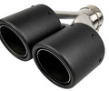 Раздвоенная насадка глушителя из нержавеющей стали Sal-Man HJ-CBM011 d101мм со скосом и карбоновой накладкой_0