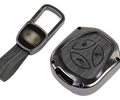 Алюминиевый чехол ключа Sal-Man с брелоком (текстура черного дерева) для Лада Приора, Калина, Калина 2, Гранта, Гранта FL до 2019 г.в. и с 2023 г.в., Датсун_0