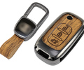 Алюминиевый чехол ключа Sal-Man с брелоком (текстура коричневого дерева) для Лада Веста, Икс Рей, Ларгус FL, Лада Гранта FL 2018-2023 г.в._0