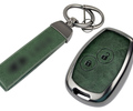 Алюминиевый чехол ключа Sal-Man с брелоком (зеленый с текстурой кожи) для Лада Ларгус_0