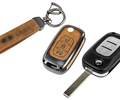 Выкидной ключ замка зажигания без чипа с алюминиевым чехлом (коричневый с текстурой кожи) для Лада Веста, Икс Рей, Ларгус FL_0