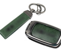 Выкидной ключ замка зажигания без чипа с алюминиевым чехлом (зеленый с текстурой кожи) для Лада Веста, Икс Рей, Ларгус FL_12