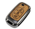 Выкидной ключ замка зажигания с чипом с алюминиевым чехлом (текстура коричневого дерева) для Лада Веста, Икс Рей, Ларгус FL_16