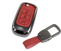 Выкидной ключ замка зажигания с чипом с алюминиевым чехлом (текстура красного дерева) для Лада Веста, Икс Рей, Ларгус FL_15