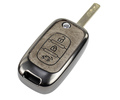 Выкидной ключ замка зажигания с чипом с алюминиевым чехлом (серый с текстурой кожи) для Лада Веста, Икс Рей, Ларгус FL_22