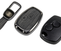 Корпус ключа зажигания без чипа с алюминиевым чехлом (текстура черного дерева) для Лада Ларгус_0