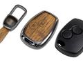 Корпус ключа зажигания без чипа с алюминиевым чехлом (текстура коричневого дерева) для Лада Ларгус_0