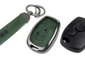 Корпус ключа зажигания без чипа с алюминиевым чехлом (зеленый с текстурой кожи) для Лада Ларгус_0