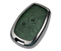 Корпус ключа зажигания без чипа с алюминиевым чехлом (зеленый с текстурой кожи) для Лада Ларгус_16