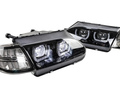 Фары в стиле БМВ с диодными модулями, встроенными ДХО и черной маской для ВАЗ 2113-2115_12