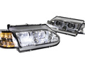 Фары в стиле БМВ с диодными модулями, встроенными ДХО и Хром маской для ВАЗ 2113-2115_0