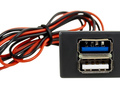 Быстрое зарядное устройство USB 3.0 АПЭЛ на 2 слота вместо заглушки панели приборов для автомобилей ГАЗель Некст, Бизнес_0